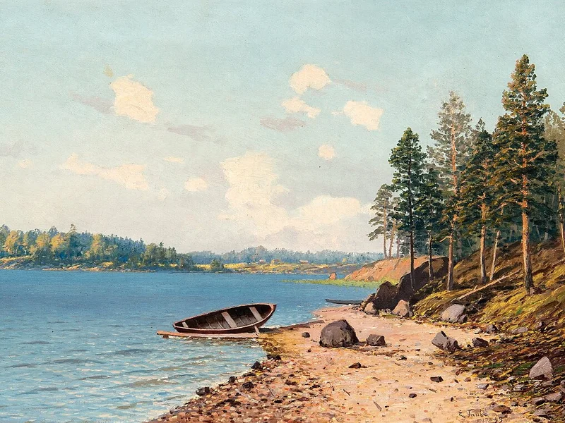 1869-Eugen Taube - Veduta dalla riva, 1895